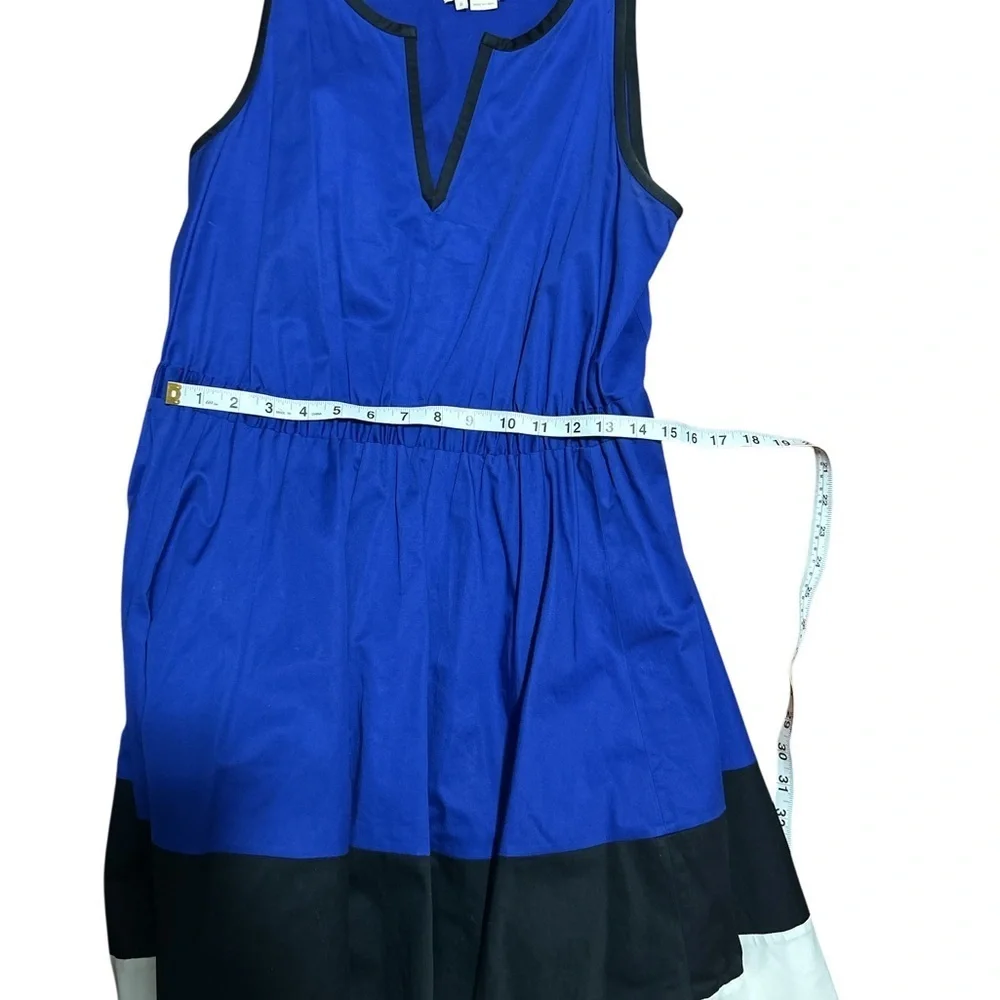 Kate Spade Cobalt Blue Colorblock Dress Sleeveless Fit Flare Size 4